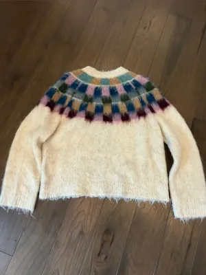 Madewell Sorenna Brushed Checkerboard Sweater in Size Medium - C71-014 thumbnail 8