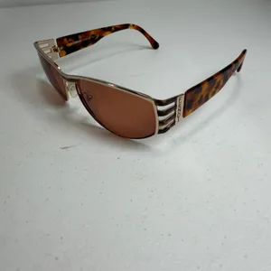 VTG Y2K Fendi Sunglasses FS 118 Tortoise Gold Shield Wrap Made in Italy Vintage thumbnail 2