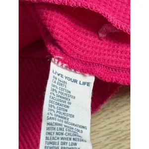 EUC Womens American Eagle y2k vintage henley thermal pink stretch size M thumbnail 8
