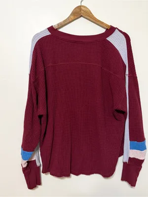 OFFLINE By Aerie Wow! Waffle Notch Neck Long Sleeve T-Shirt Size Small thumbnail 7