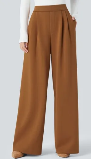 NWT HALARA Halara Flex™ High Waisted Pocket Wide Leg Work Pants glazed ginger thumbnail 1