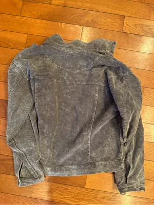 POL Gray Frayed Hem Corduroy Trucker Jacket Size Small EUC thumbnail 5