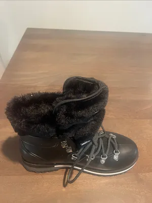 Michael Kors Black Faux-Fur Lace-Up women’s Boots Sz 7 thumbnail 5