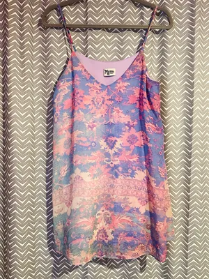 Show Me Your Mumu | Circus Watercolor Floral shift mini dress, Small thumbnail 2