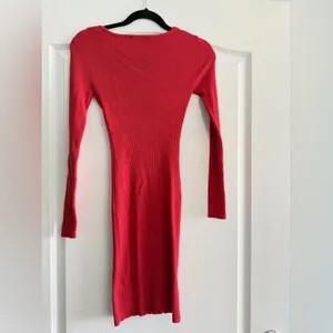 Lulu’s Brick Red Ribbed Bodycon Sweater Dress thumbnail 4