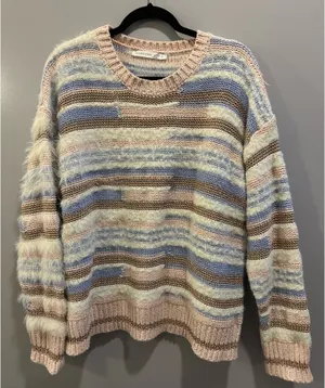 Altar'd State Textured Striped Colorful Sweater thumbnail 1
