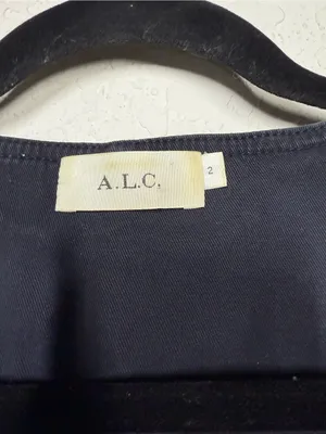 A.L.C Novak Front Zip V Neck Twill Mini Dress Size 2 thumbnail 4