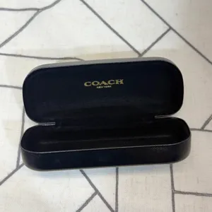 Coach Eyeglasses Case OS Black Hard Shell Clamshell with Cleaning Cloth thumbnail 3