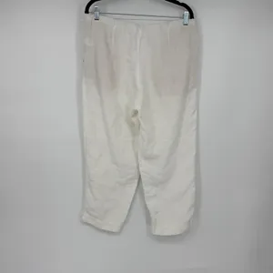 J. Jill Love Linen Pants Womens Small White 100% Linen‎ Crop Relaxed Pockets thumbnail 2