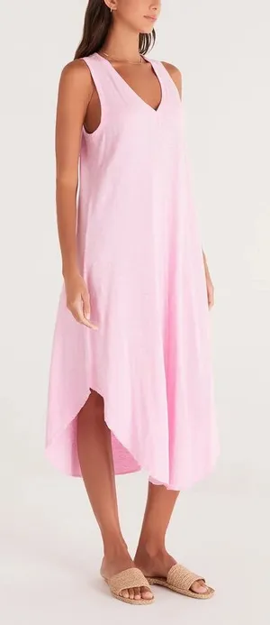 Z SUPPLY Reverie Slub Midi Dress - Pink thumbnail 1