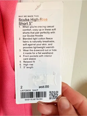 Lululemon Scuba High Rise short, 5”. NWT SZ 2, SAKR (Sakura Pink) thumbnail 5