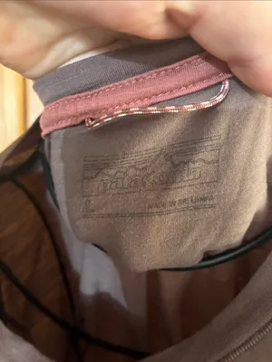 Patagonia Two-Tone Long Sleeve Tee in Gray and Dusty Rose size large outdoor thumbnail 3