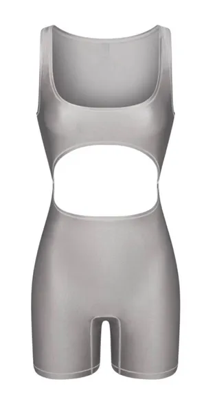 SKIMS Shine Swim Cut-Out Cycle Smoke NWT Small thumbnail 1