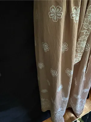 AZ Sleeveless Taupe & White Floral Print Maxi Dress Tie Waist LG NWT thumbnail 6
