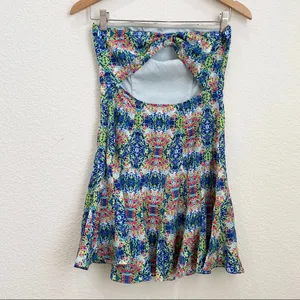 Do&Be Watercolor Printed Cut Out Strapless Dress S thumbnail 9