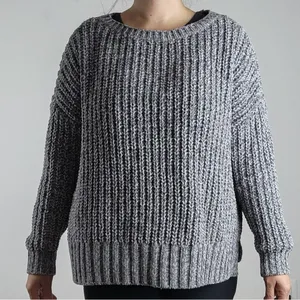 American Eagle Grey Chunky Cable Knit Cropped Sweater - Size S (Oversized Fit) thumbnail 10