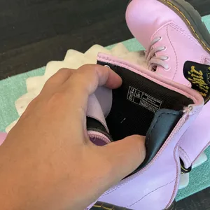 Dr. Martens 1460 Youth Pink Lace Up Combat Boots Side Zip Size 1 US thumbnail 5