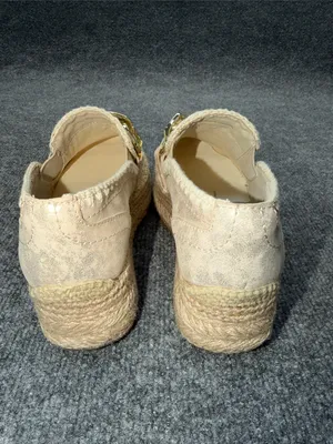 Dolce Vita Neutral Blush Espadrille Loafers with Gold Chain Accent thumbnail 6