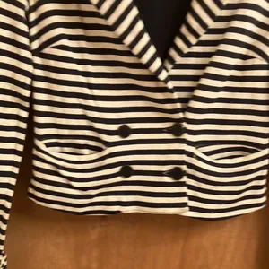 Blue and white stripe nautical style blazer woman’s size small thumbnail 2