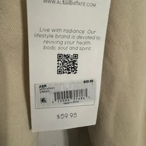 Altar'd State Cream Raglan Polo Sweatshirt thumbnail 3