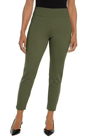 Express Ponte Pants Stretch Slim High Rise Green Women XXL Career Pull On thumbnail 1