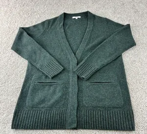 Madewell Cardigan Sweater Womens Small‎ Green Knit Ribbed Open Front Pockets thumbnail 1