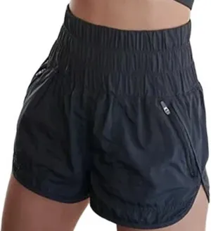 Free People Movement The Way Home Shorts Pocket Smocked Warm-Up High Black L thumbnail 1