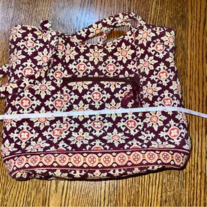 Vera Bradley Burgundy Medallion Shoulder Tote Bag w/ Front Zipper Pocket thumbnail 7