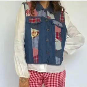 Koret City Blues Vintage Patchwork Vest(Size Medium)) Blue thumbnail 2