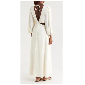 NEW BOAMAR Bianca Balloon Sleeve Cutout Cover-Up Maxi Dress Size XL thumbnail 5