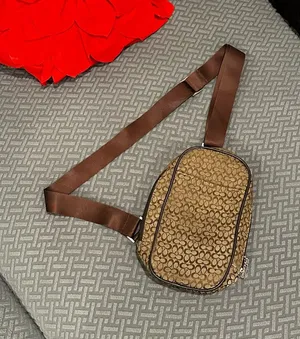 Vintage Coach brown patterned crossbody bag thumbnail 1