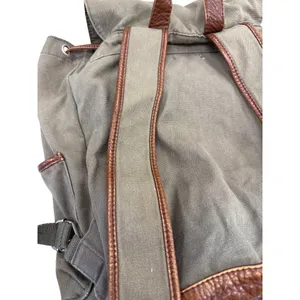 Cape Juby Womens Green Denim & Faux Leather Backpack 14x16 SKU 7057 thumbnail 9