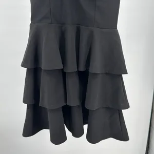 Altar'd State Black halter open back ruffle tiered Mini Dress M flirty dance thumbnail 8