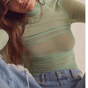 Free People intimately fp under it all long sleeve bodysuit NWT green thumbnail 1