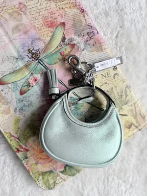 Coach Mini Carmen Bag Charm Pearlized Baby Green Leather thumbnail 4