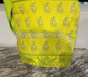 Paisley Patterned Yellow lunch Bag thumbnail 1