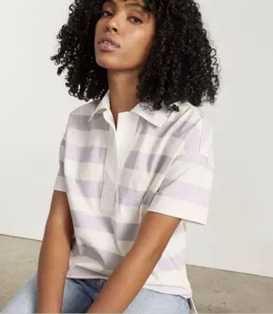 NWOT Everlane Retro Jersey Striped Polo Shirt thumbnail 1