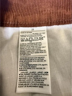 Old Navy High-Waisted Flare Corduroy Pants Women’s Size 28 Rust Brown Stretch thumbnail 3
