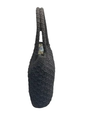 Express Paris 𖣴 Top Handle Woven Crochet Mini Handbag Bag 𖤗 Espresso Brown 𖤗 thumbnail 4