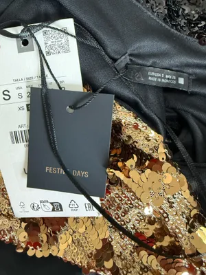 ZARA Gold and Black Sequin Halter Top Size Small Glam Festival Metallic thumbnail 12