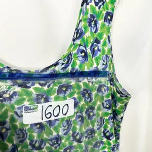 VTG The Eagle's Eye Large Midi Dress Floral Sleeveless Blue Green Bow 80s‎ 1600 thumbnail 10