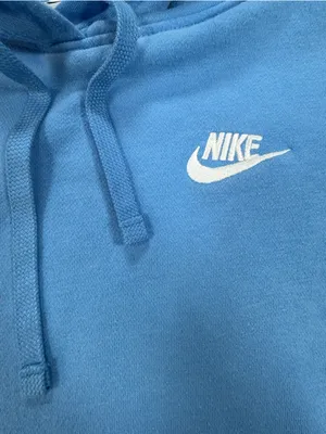 Nike Light Blue Pullover Hoodie with White Swoosh thumbnail 2