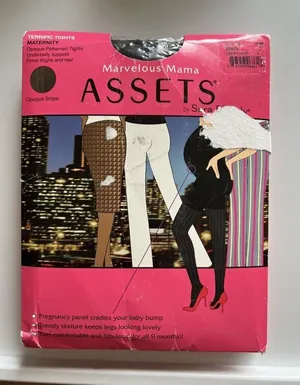 New Spanx Marvelous Mama Assets Shaping Tights in Opaque Stripe Size 3 Maternity thumbnail 1