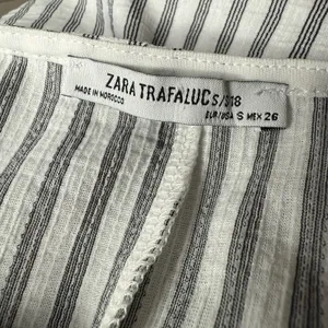 Zara‎ Trafaluc Pinafore Dress S Black White Stripes Apron Cover Up Asymmetrical thumbnail 9