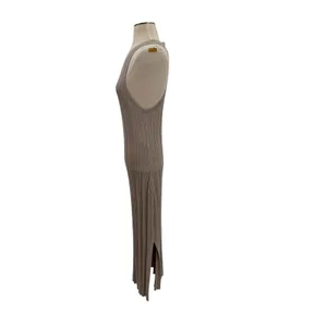 & Other Stories Rib Knit Sleeveless Midi Maxi Tank Dress Taupe‎ Medium thumbnail 7