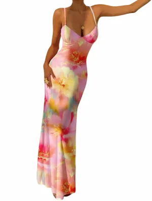 Boutique Floral and Multicolor Maxi Dress thumbnail 3