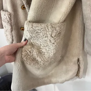 Cream Fur Vintage Long Coat thumbnail 5