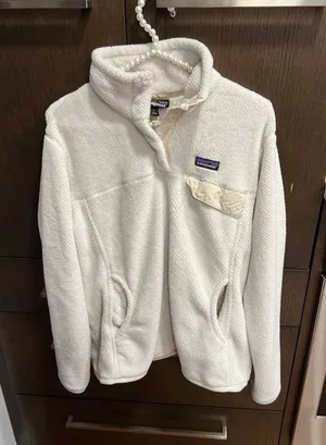 Patagonia Re-Tool Snap-T Polartec Fleece Pullover Ivory Women's‎ large thumbnail 1
