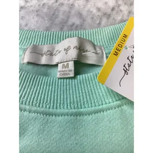 State of Mine Mint Green Deck the Halls‎ Holiday Graphic Sweatshirt Mens Medium thumbnail 3