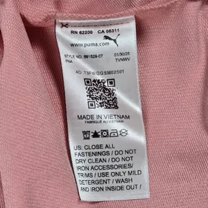 Puma Pink Script Logo Zip Up‎ Hoodie Sweatshirt Women's Medium thumbnail 5